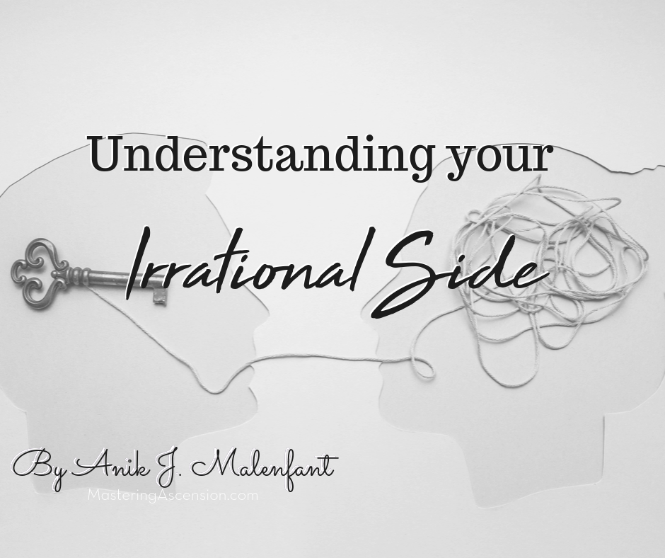 Understanding your irrational side - title text and credit to Anik J. Malenfant on an image of a key inside someon's head and a jumble of threads going to someone else's head
