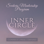 spiritual mentorship - inner cicle text on a crescent moon with credit to Anik J. Malenfant