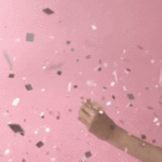 Manifesting - balloon popping and releasing silver ticker tape