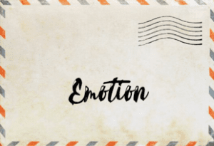Emotions, don't shoot the messenger - airmail envelope with Emotion written on it